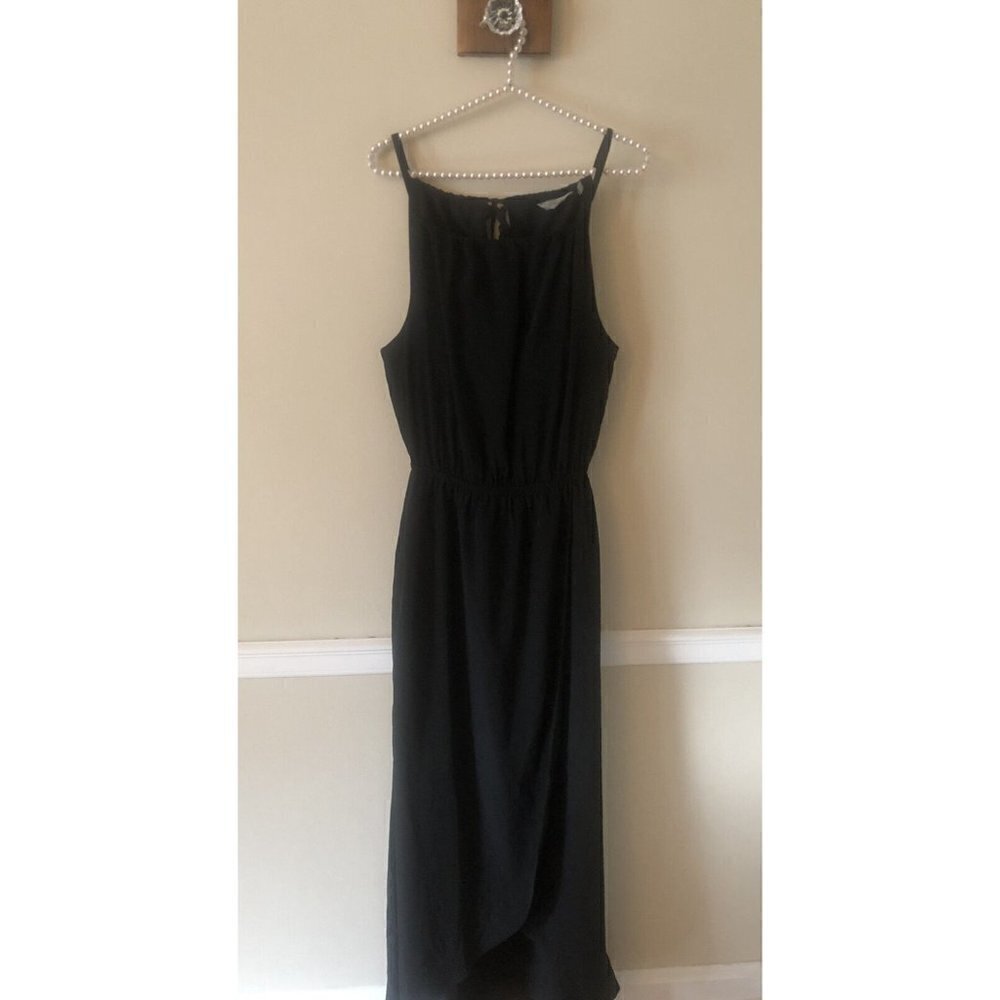 Athleta Womens Size Small Black Ripple Maxi Dress Sleeveless #229027